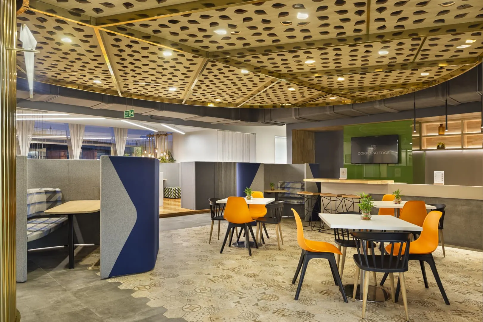 Collaboration hub around the stair